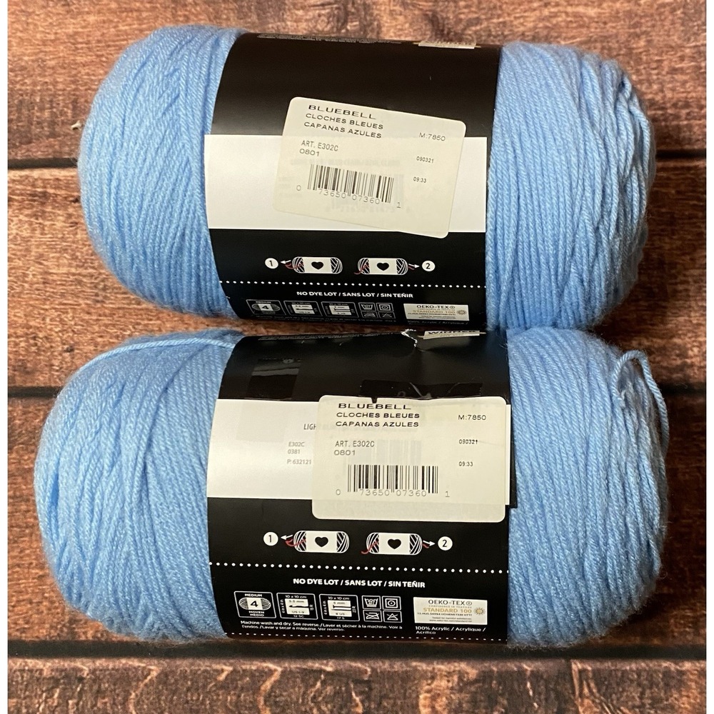 Red Heart Super Saver Jumbo Yarn Bluebell 4-Medium 14 oz/744 yards Lot of 2 - Picture 4 of 5